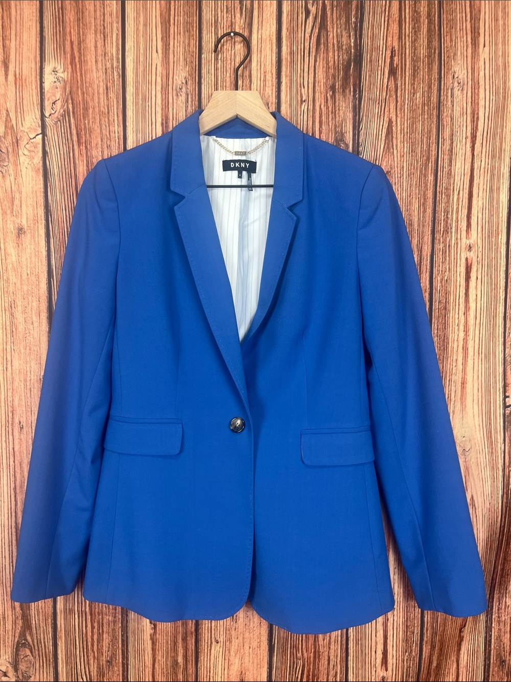 DKNY Women's Cobalt Blue Single-Button Blazer
